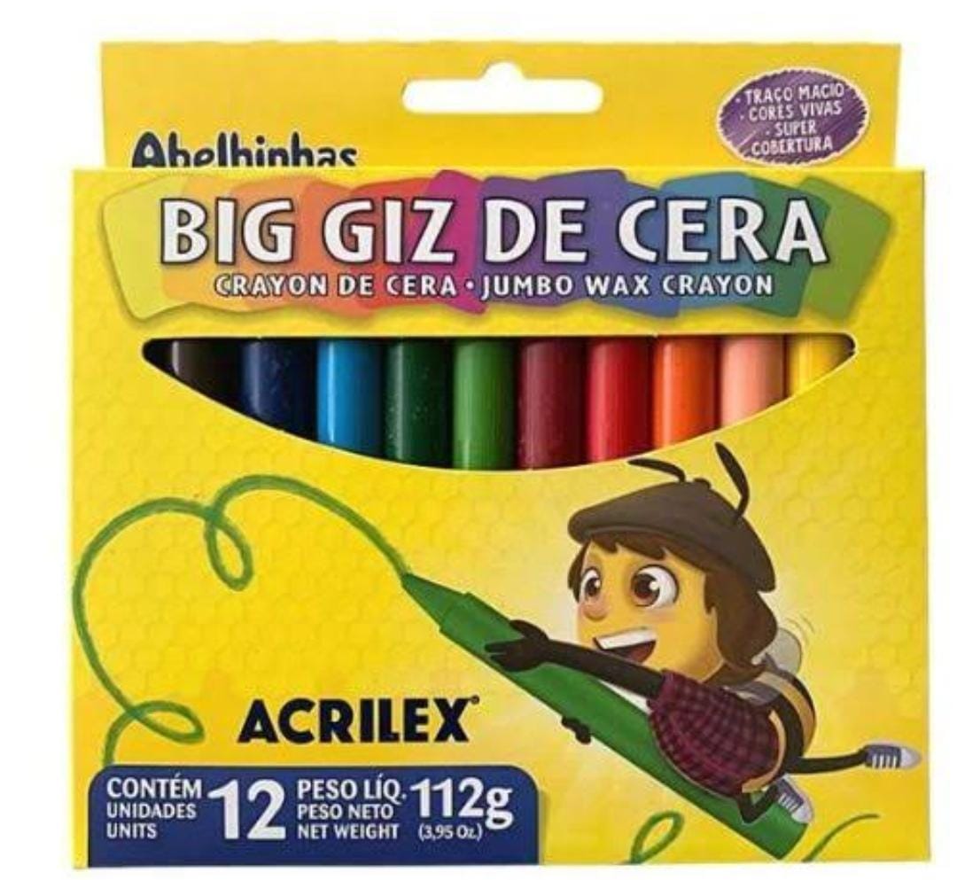 BIG GIZ DE CERA 12 UNIDADES ACRILEX